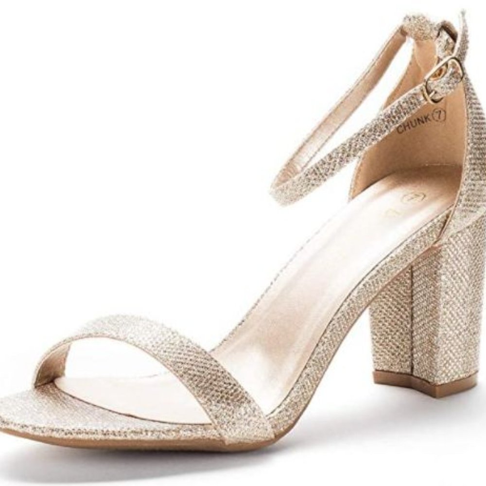 Women's Chunk Low Heel Pump Sandals